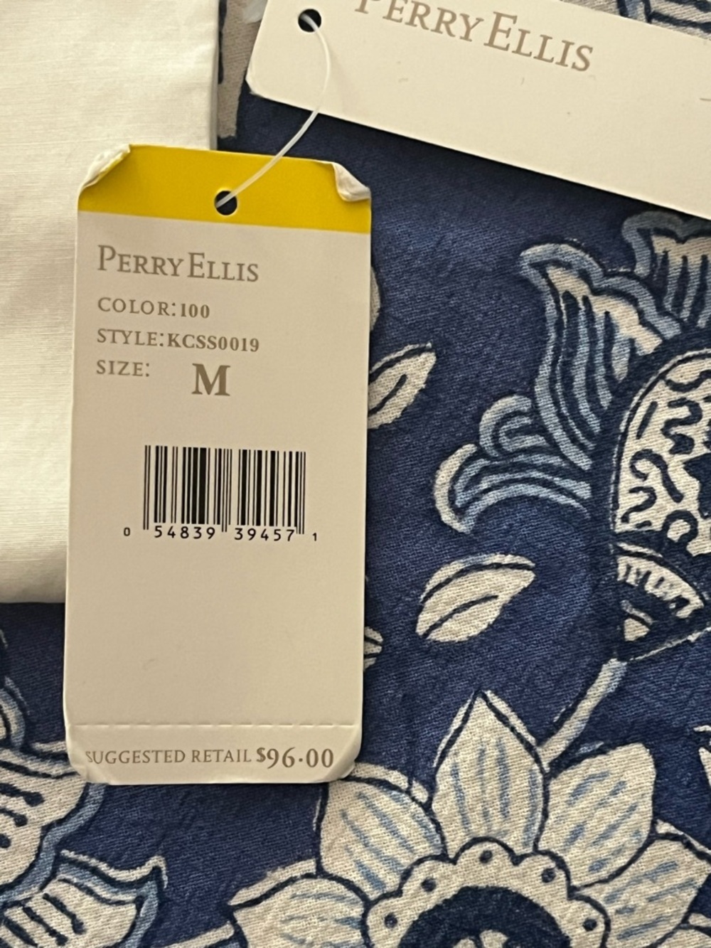 NWT Vintage Deadstock Perry Ellis Silk-Cotton Relaxed Fit Ivory Blouse/Tunic M - Picture 7 of 7